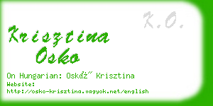 krisztina osko business card